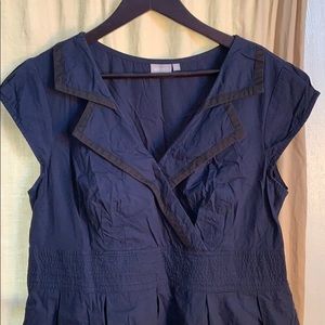 Navy blue A-line Dress with pockets